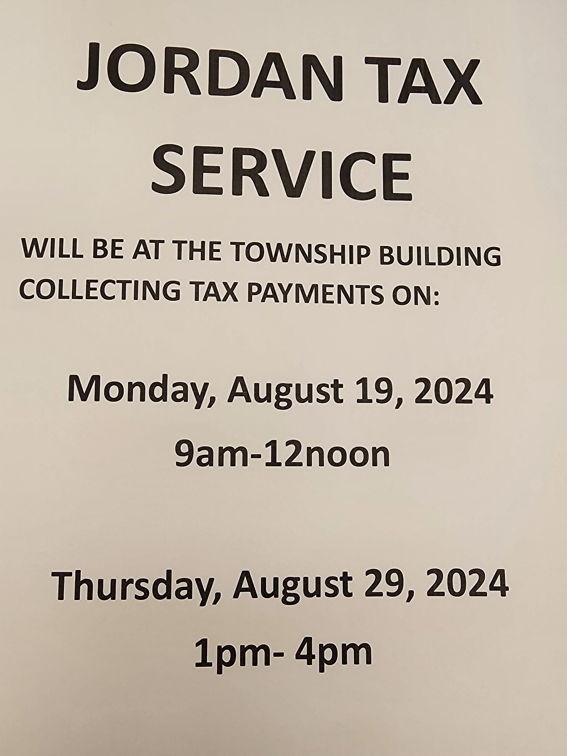 Jordan Tax Services August